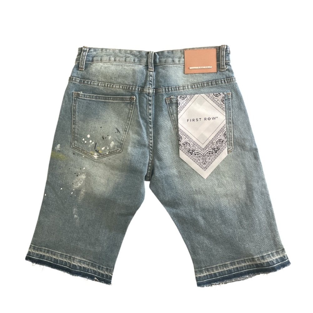 First Row Patch Work Denim Shorts - Picture 3 of 3